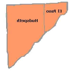 Texas Education Agency Educational Service Center Region 19 Map including El Paso and Hudspeth counties